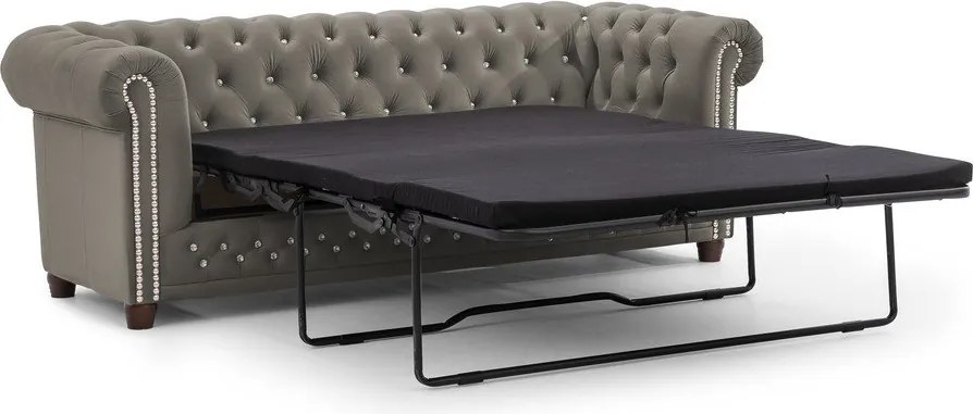 Sivá zamatová rozkladacia pohovka 203 cm York Blik – Ropez