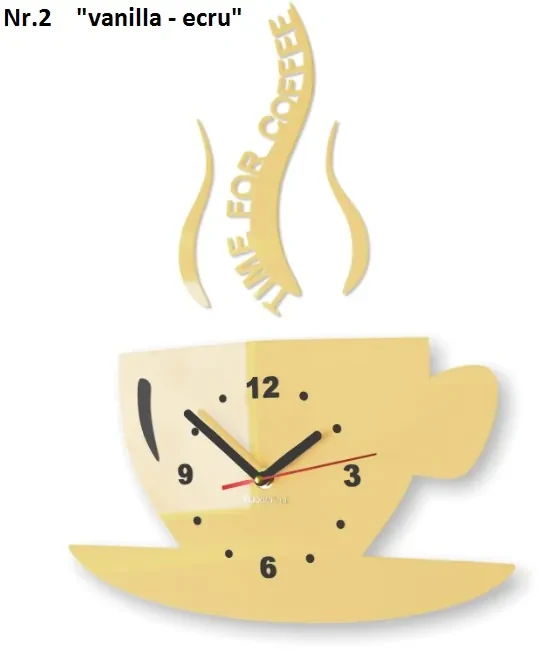 Nástenné hodiny Time for coffee žltá