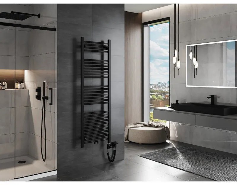 Mexen Mars, elektrické vykurovacie teleso 1500 x 500 mm, 600 W, čierna, W110-1500-500-6600-70