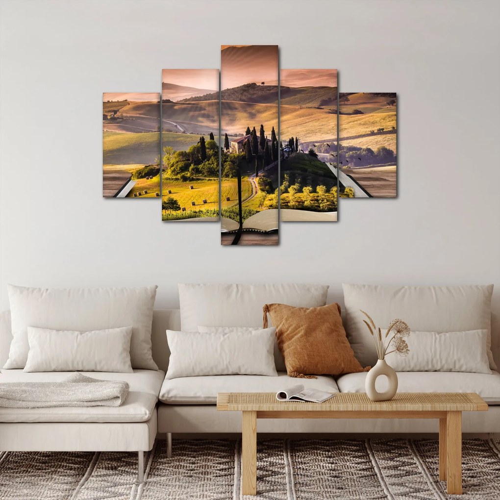 Obraz krajiny v knihe (150x105 cm)