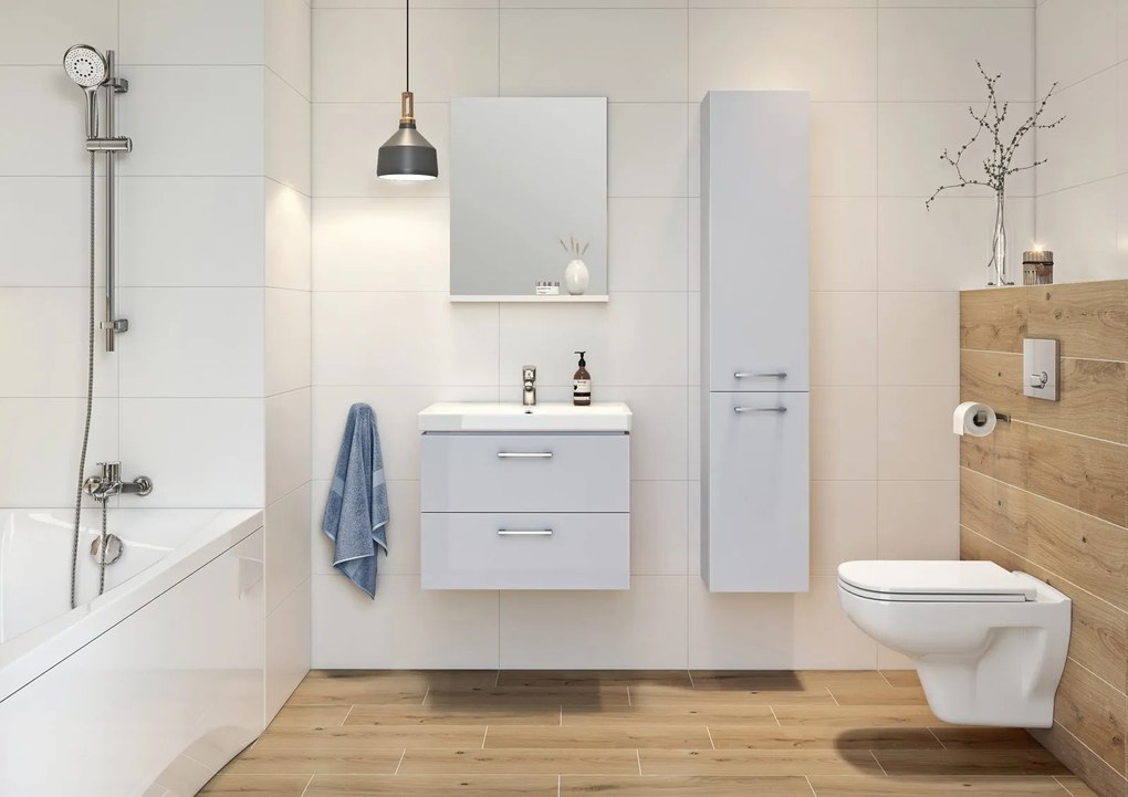 Cersanit Lara City 60, SET skrinka + umývadlo, 594x447x460 mm, šedá lesklá, S801-216-DSM