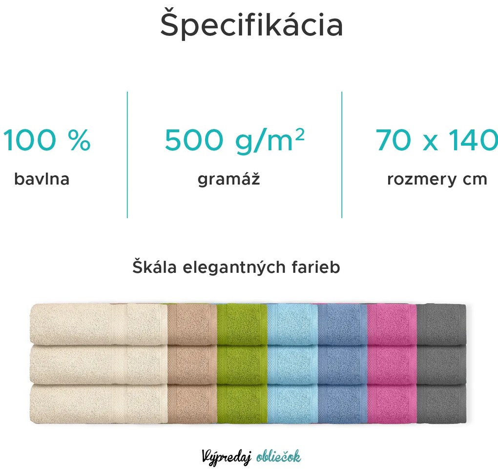 Osuška CLARYSSE ELEGANCE 70x140 cm zelená, 100% bavlna