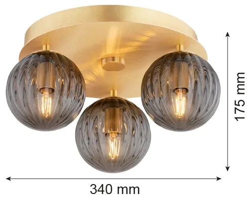 Argon 6308 - Stropné svietidlo PALOMA 3xE14/7W/230V zlatá/čierna