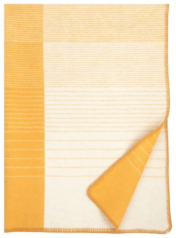Vlnená deka Kaamos 150x200, prírodne farbená oranžová / Finnsheep