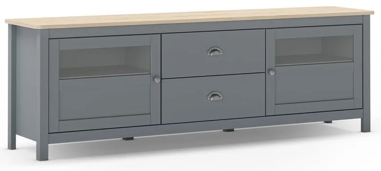 TV stolík sivozelený z borovicového dreva 180x59x40 cm Misti – Marckeric