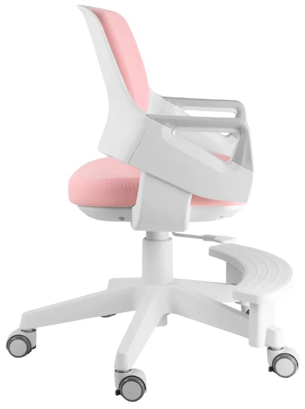 Detská rastúca stolička Neoseat KIDDY FIVE — látka, prateľný poťah, ružová