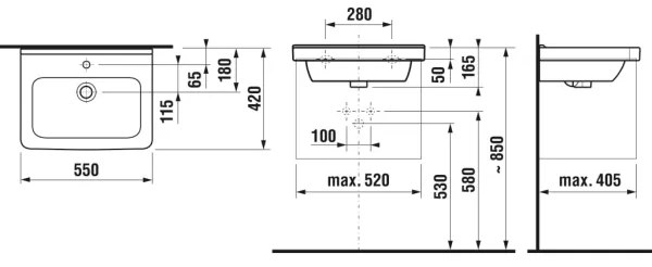 JIKA H8104220001041 - Závesné umývadlo CUBITO 55x42 cm keramika/biela