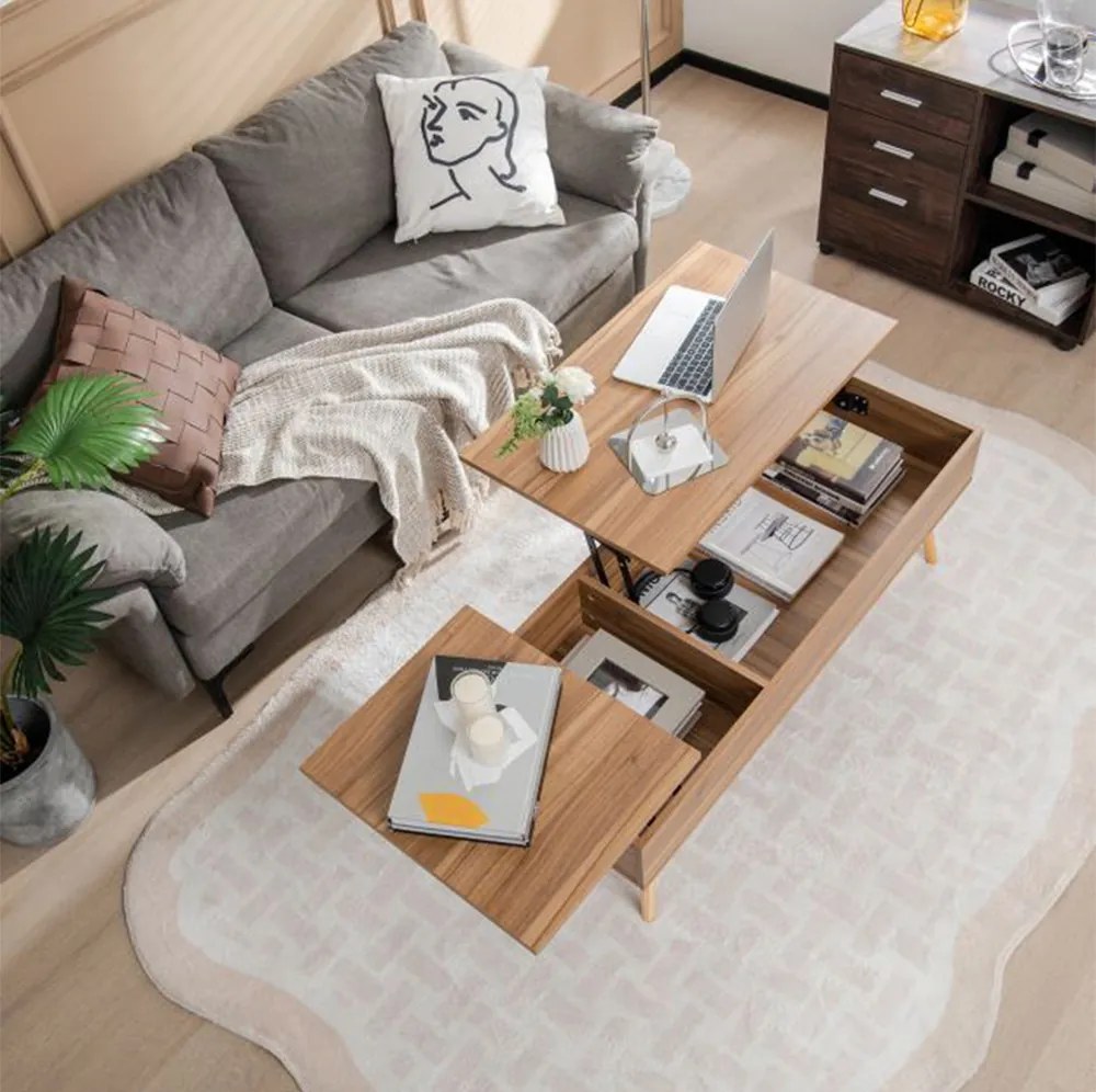 Kávový stolík s 2 skrytými priehradkami