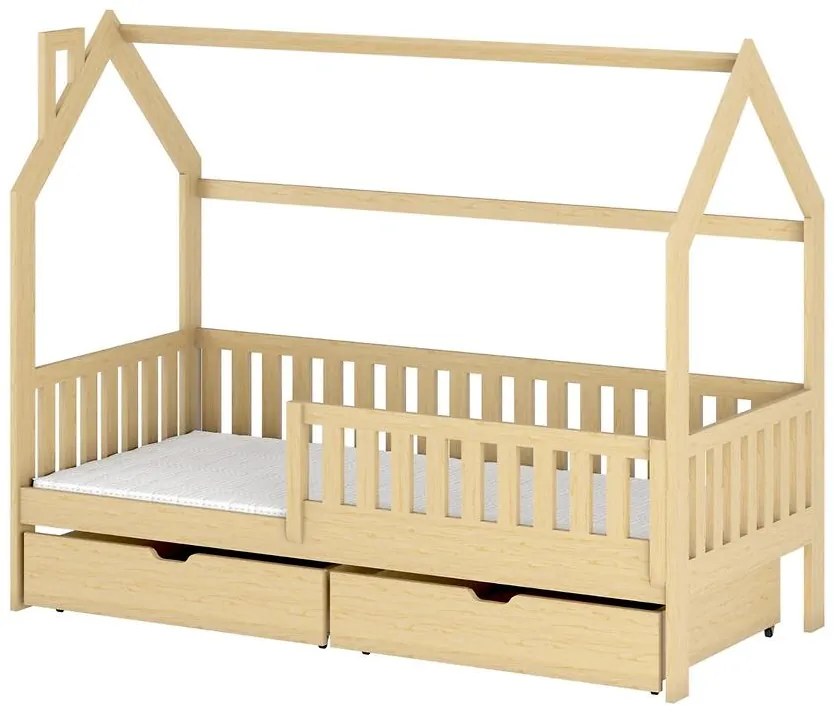 Posteľ Domček Natan 80x160 borovica