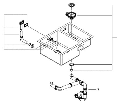 GROHE 31577SD1 - Kuchynský drez K700U 595 × 450 mm, nerezová oceľ