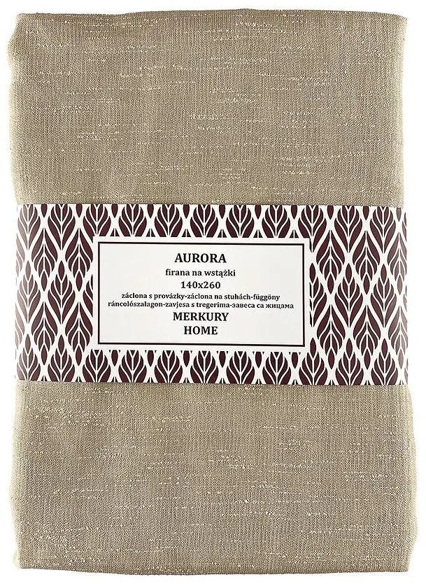 Záclona na šnurovanie AURORA polyester béžová 140x260 Merkury Home