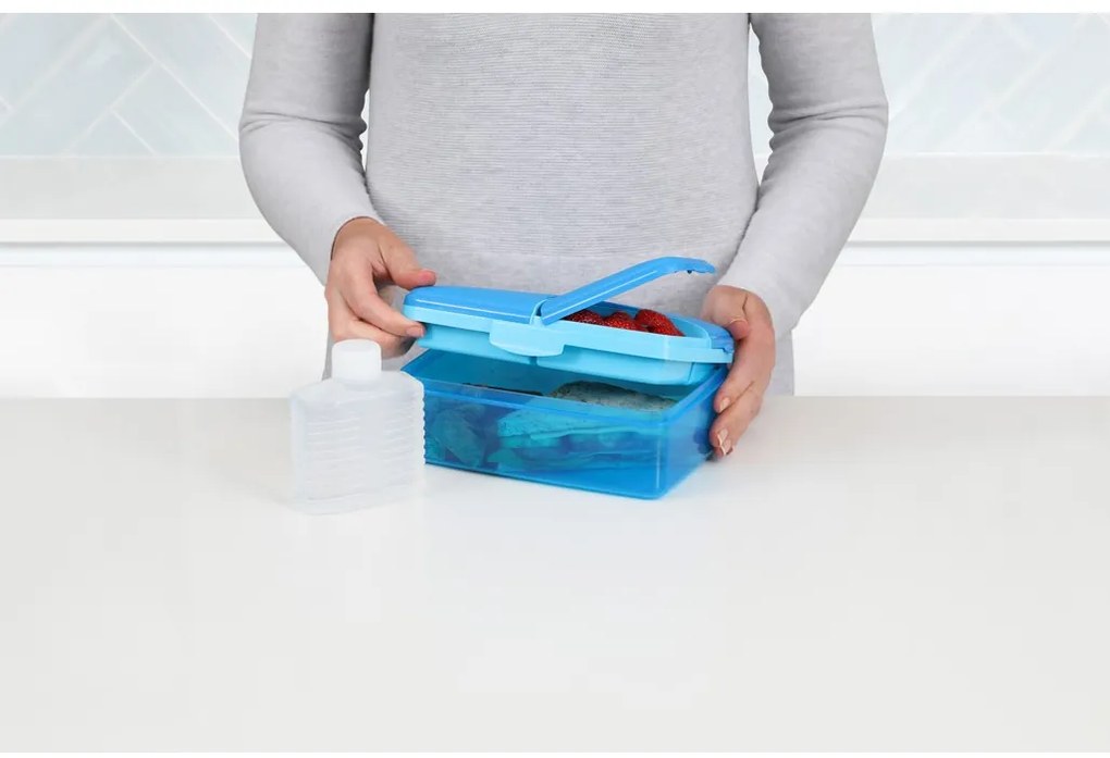 SISTEMA Box na desiatu/obed s priehradkami aj fľaštičkou, 1,5l - mix farieb Farba škatuliek SISTEMA: Modrá