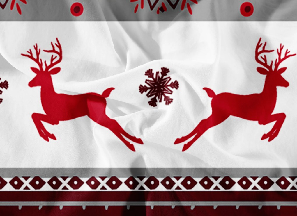 Obliečky z mikrovlákna JELEŇ A VLOČKA červené