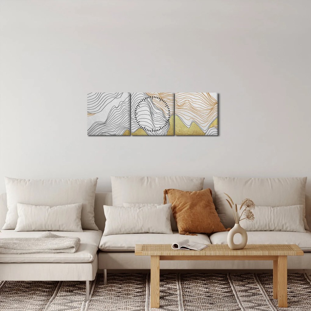 Obraz - Dekor III. (s hodinami) (90x30 cm)