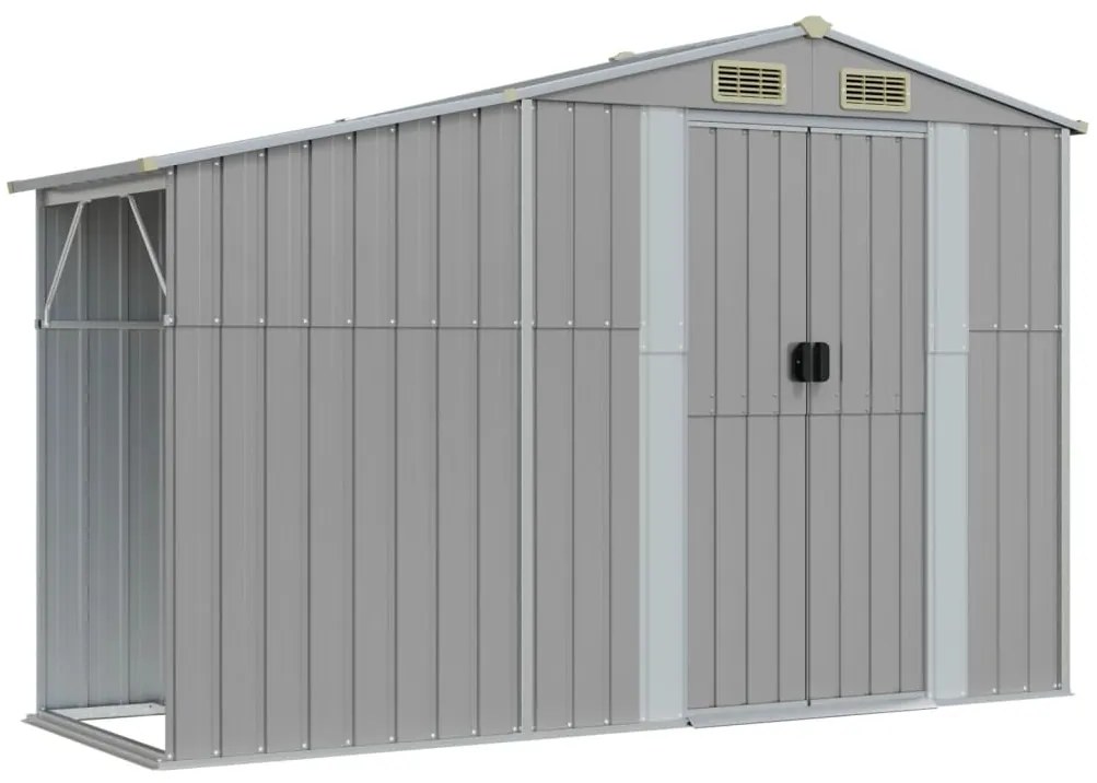 Záhradná kôlňa sivá 277x365,5x179 cm pozinkovaná oceľ