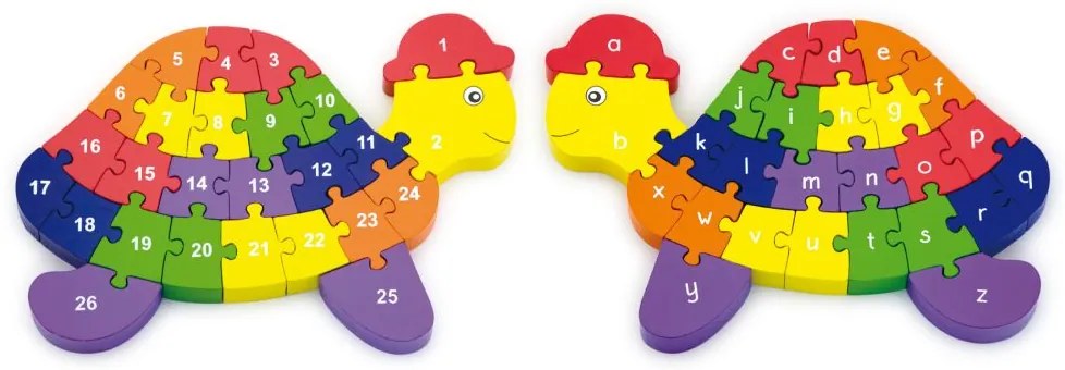 Viga 3D puzzle - korytnačka s písmenami
