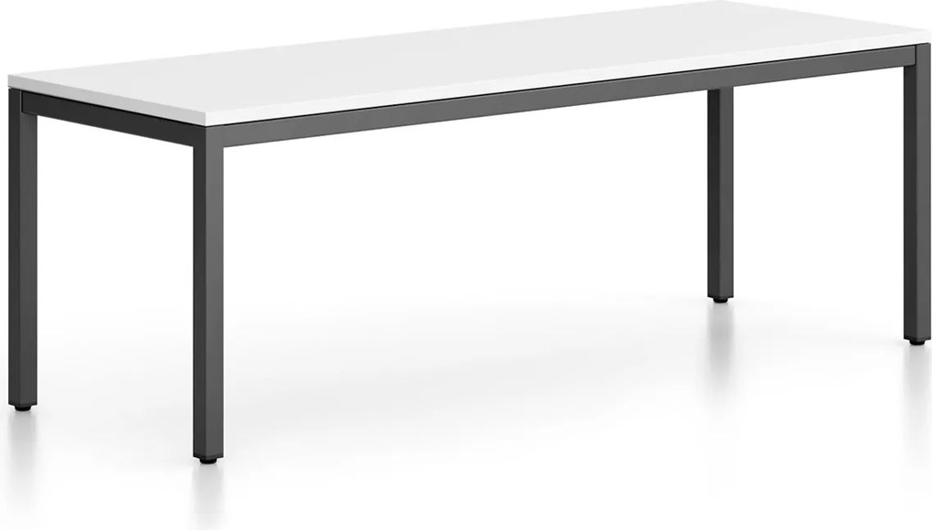 Lavica FRAME, čierna podnož, 1685 x 404 x 468 mm, biela