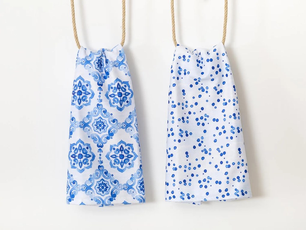 KUCHYNSKÉ UTIERKY MS HOME OCEAN BLUE SADA 2 KS 38X60 CM VZOROVANÉ