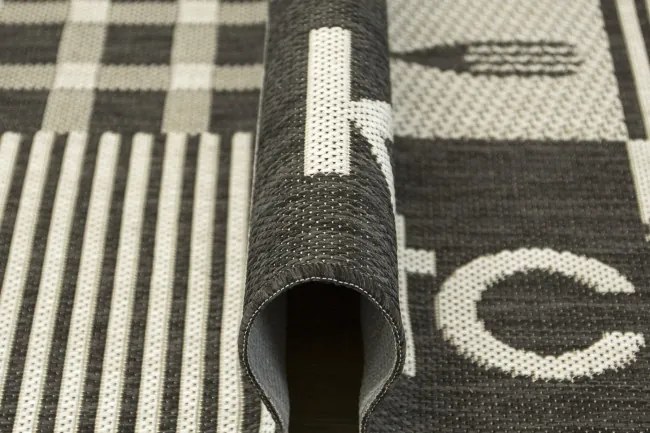 Protišmykový kuchynský koberec / behúň Flex 19053/08 tmavosivý