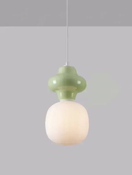 LED zeleno-biely dizajnový luster Clio 1