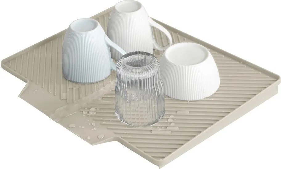 Béžová plastová odkvapkávacia podložka na riad 34x40 cm Nelia – Wenko