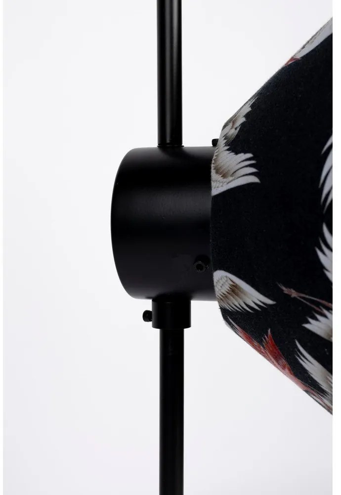 Čierna stojacia lampa s textilným tienidlom (výška 158 cm) Jaylee – White Label