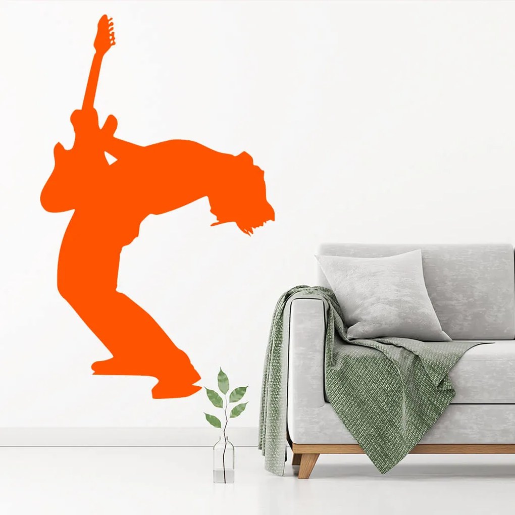 Veselá Stena Samolepka Silueta Rocker Farba: hnědá, Veľkosť: 40 x 24 cm