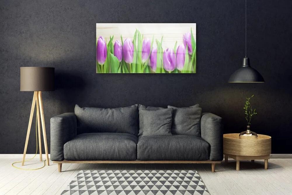 Skleneny obraz Tulipány kvety príroda 140x70 cm
