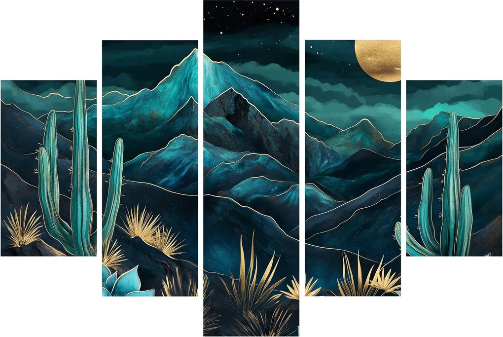 Obraz - Tyrkysová noc (150x105 cm)