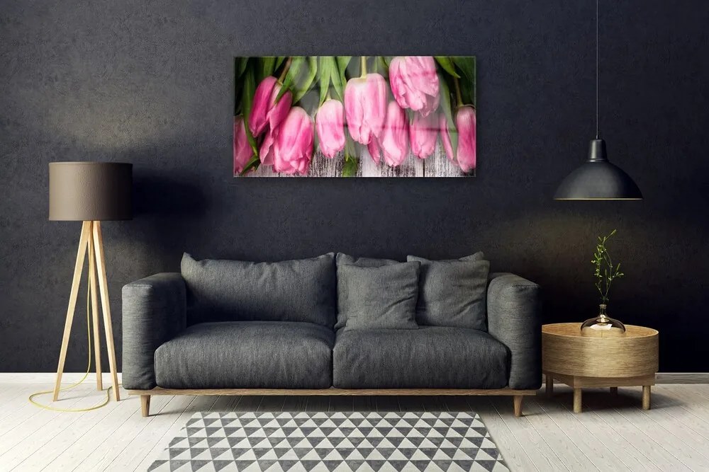 Obraz na skle Tulipány 140x70 cm