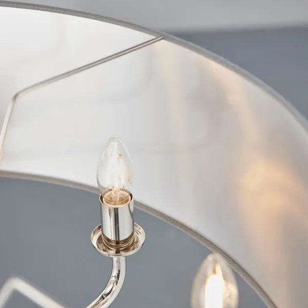 Endon 94415 - Luster na reťazi HIGHCLERE 8xE14/40W/230V šedá/lesklý chróm