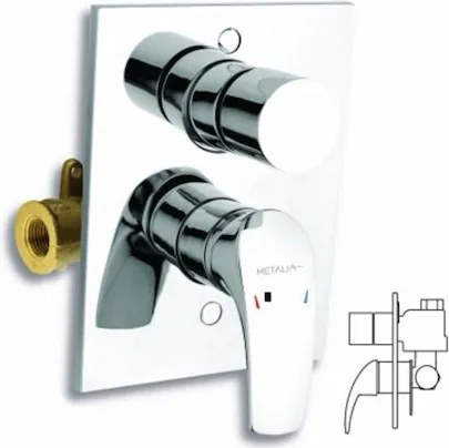 Novaservis Metalia 57 sprchová a vaňová batéria vrátane podomietkového telesa chróm 57050R.0