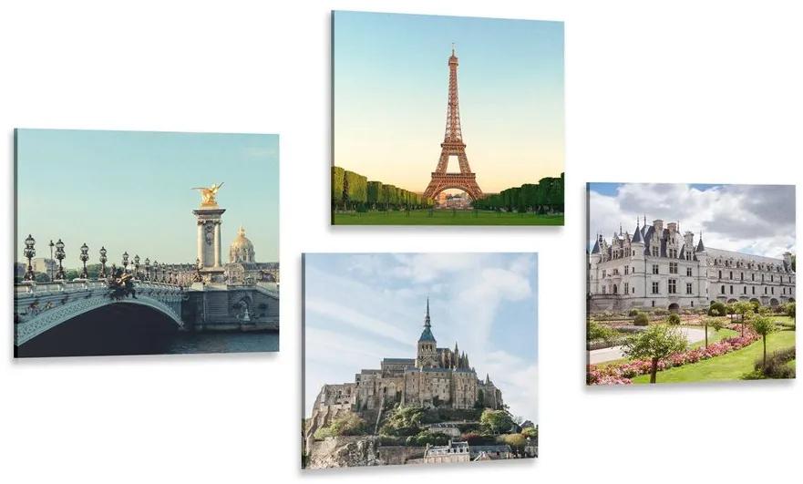Set obrazov pre milovníkov Francúzska Varianta: 4x 60x60