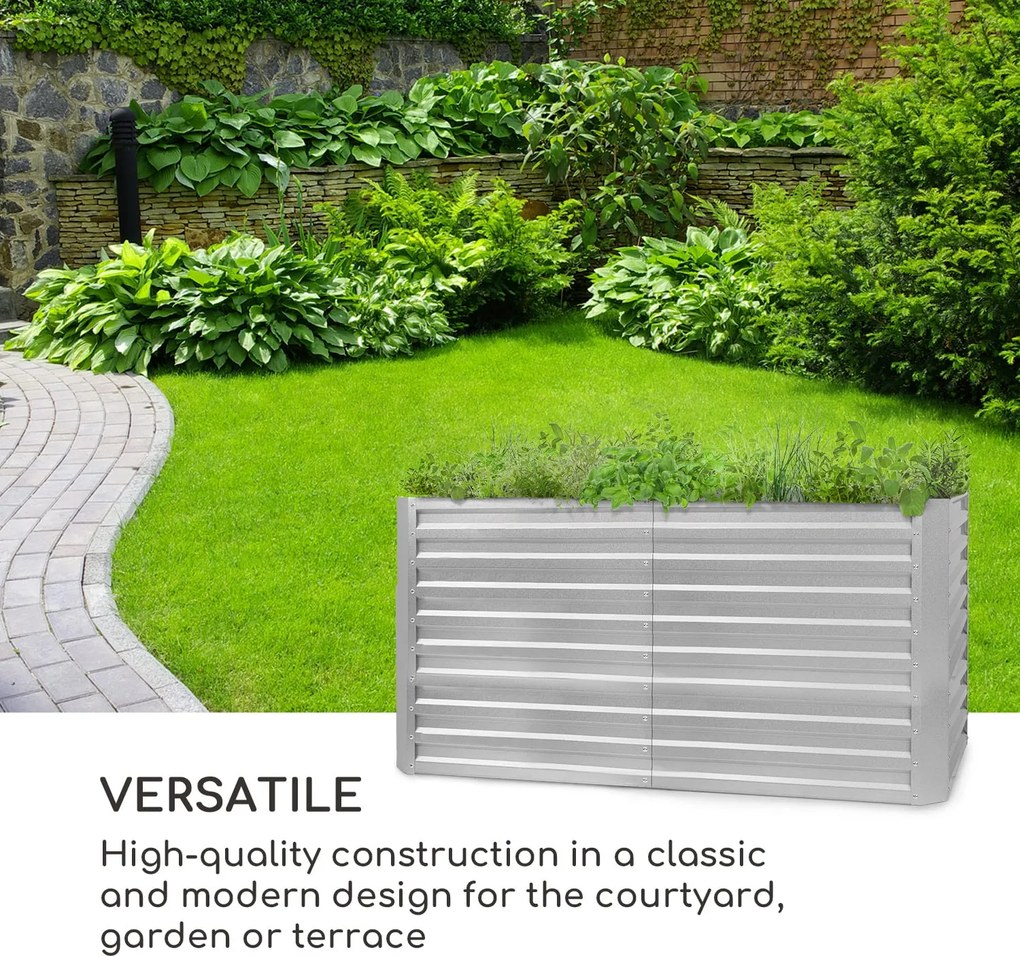 Blumfeldt Blum High Grow Straight, vyvýšený záhon, 200x90x100cm, 1800l, oceľ