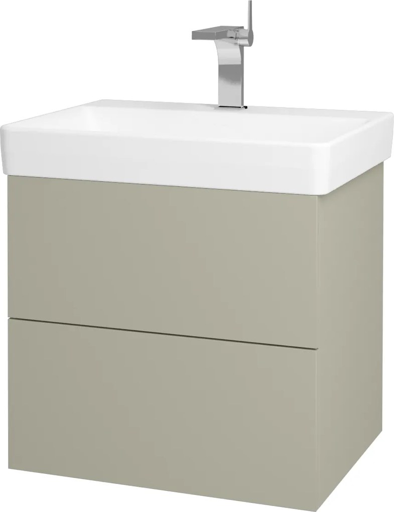 Dřevojas - Koupelnová skříň VARIANTE SZZ2 60 - M05 Béžová mat / M05 Béžová mat (194604)