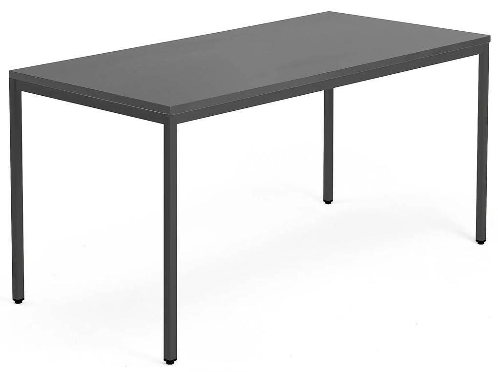 Kancelársky pracovný stôl QBUS, 1600x800 mm, čierna/čierna