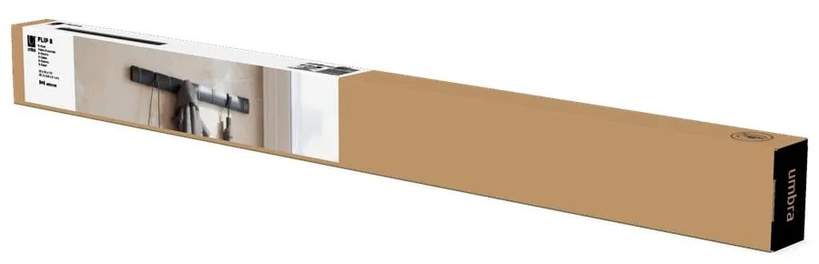 Čierny nástenný vešiak z jaseňového dreva Flip - Umbra