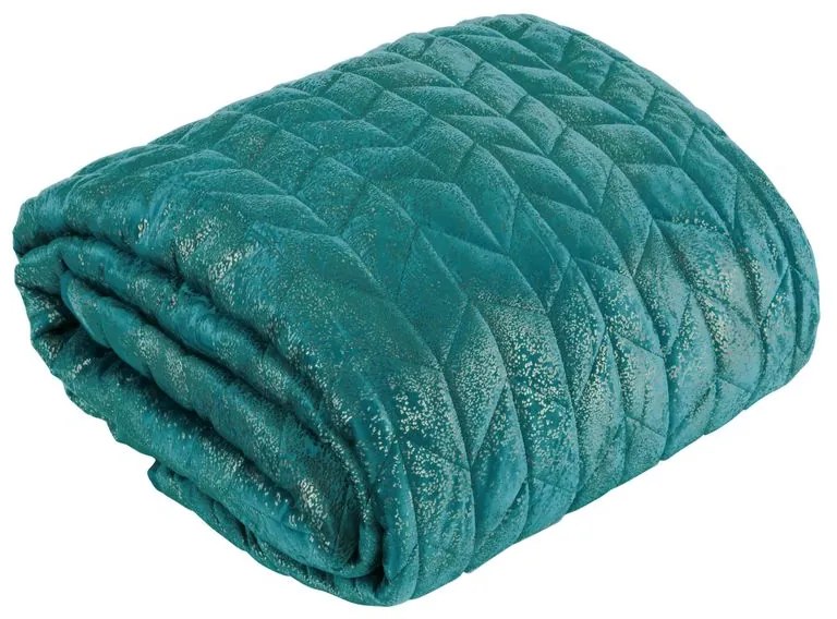 Dekorstudio Luxusný zamatový prehoz AGATA v tyrkysovej farbe Rozmer prehozu (šírka x dĺžka): 170x210cm