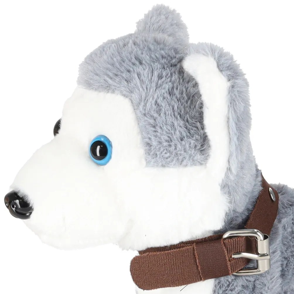 KIK Interaktívna plyšová hračka pes Husky na vodítku
