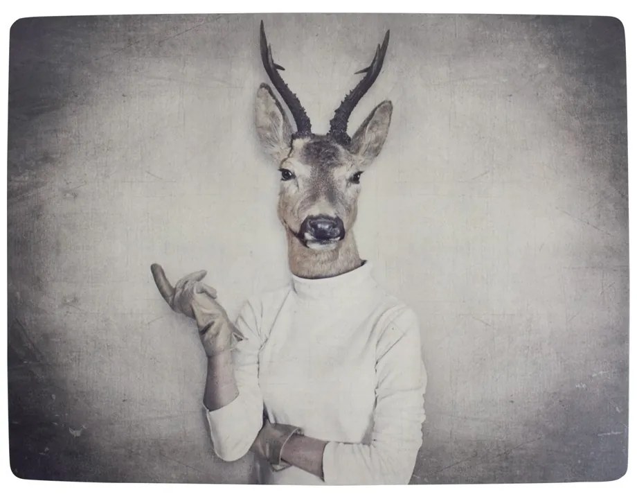 4ks pevné korkové prestieranie pani srnec - 30 * 40 * 0,4 cm