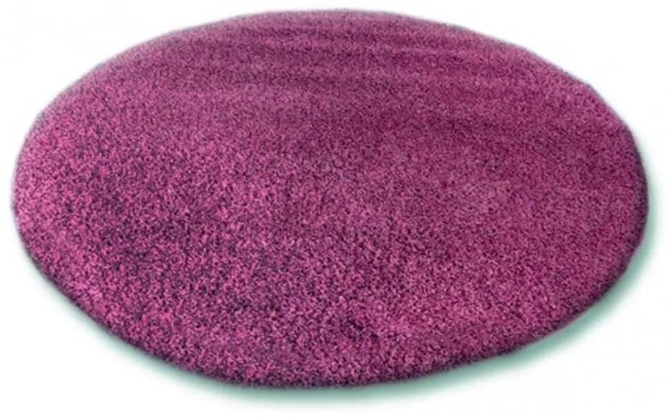 Kusový koberec Shaggy Roy fialový kruh 200cm