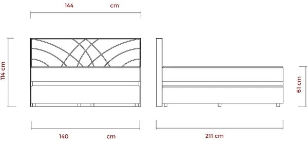 Čalúnená posteľ s matracmi a úložným priestorom GINA 140x200 cm béžová