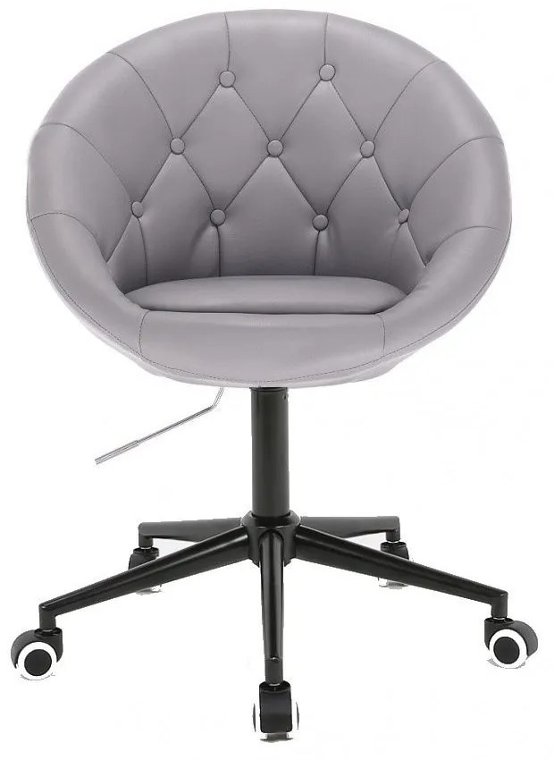 LuxuryForm DESIGN Kreslo VERA na čiernej podstave s kolieskami - sivé