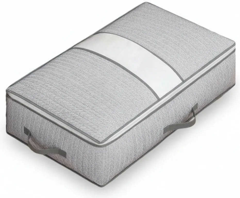 Textilný úložný box pod posteľ EASY 90 L 80x47x25 cm, sivý