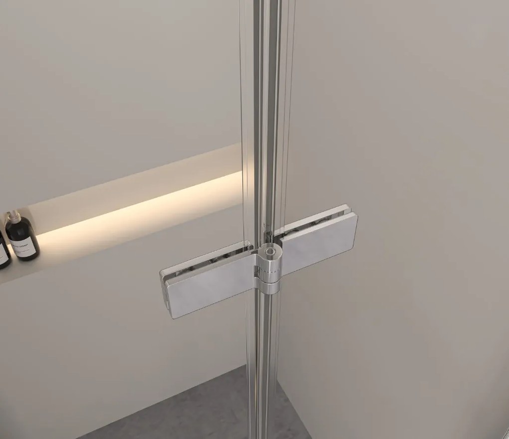 Erga Berlin Double, sprchový kút s dvojitými skladacími dverami 110(dvere) x 110(dvere) x 195 cm, 6mm číre sklo, chrómový profil, ERG-V02-BERLIN-D110D110-CL-CR
