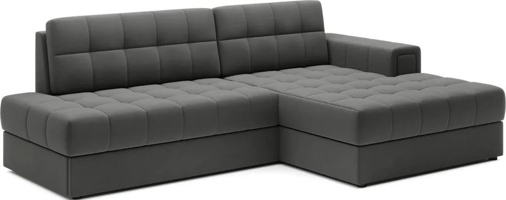 Taupe zamatová rozkladacia rohová pohovka (pravý roh/s leňoškou) Blezalt – ELTAP