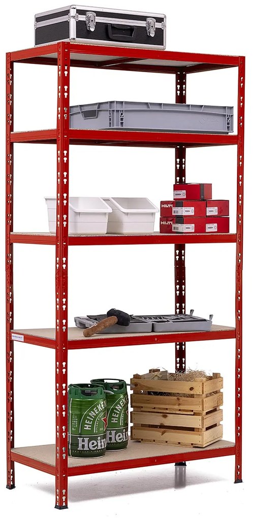SUPER HIT - Policový regál 1800x900x450 červený