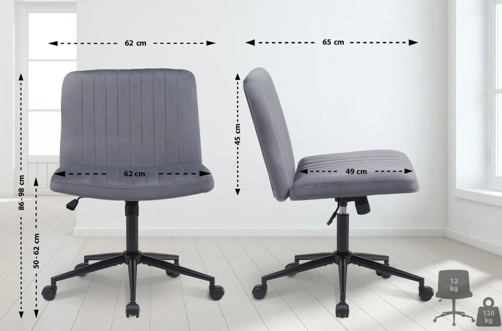 Design-Shop Kancelárska stolička Kingman zamat - Tmavo šedá