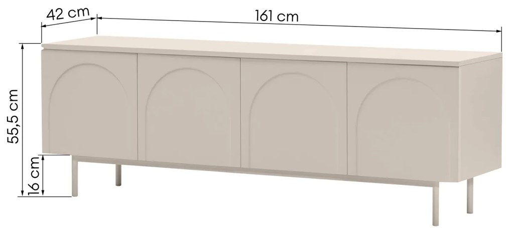 Televizní skříňka Helene 161 cm kašmírová