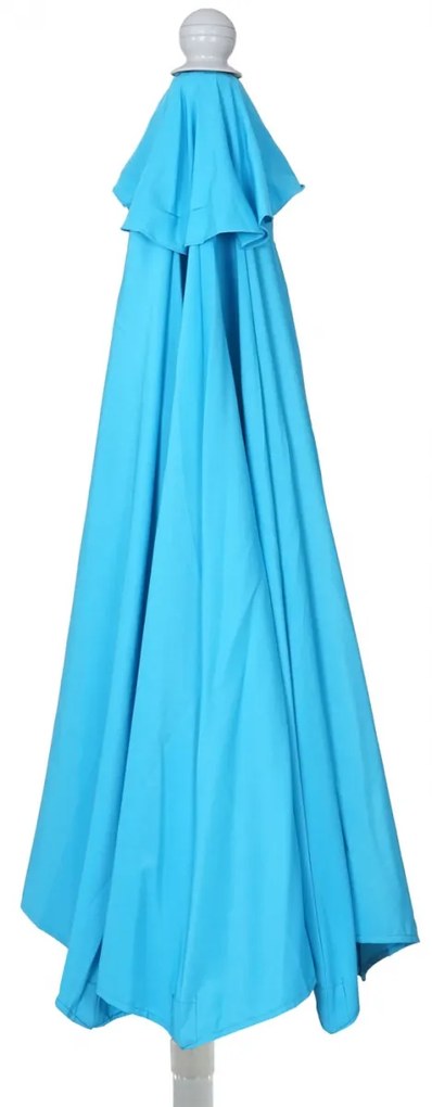 Slnečník polkruh Parla - polyester/hliník - 300cm tyrkysová so stojanom